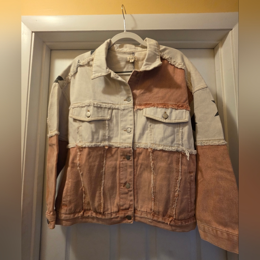 NWOT POL Colorblock Denim Jacket